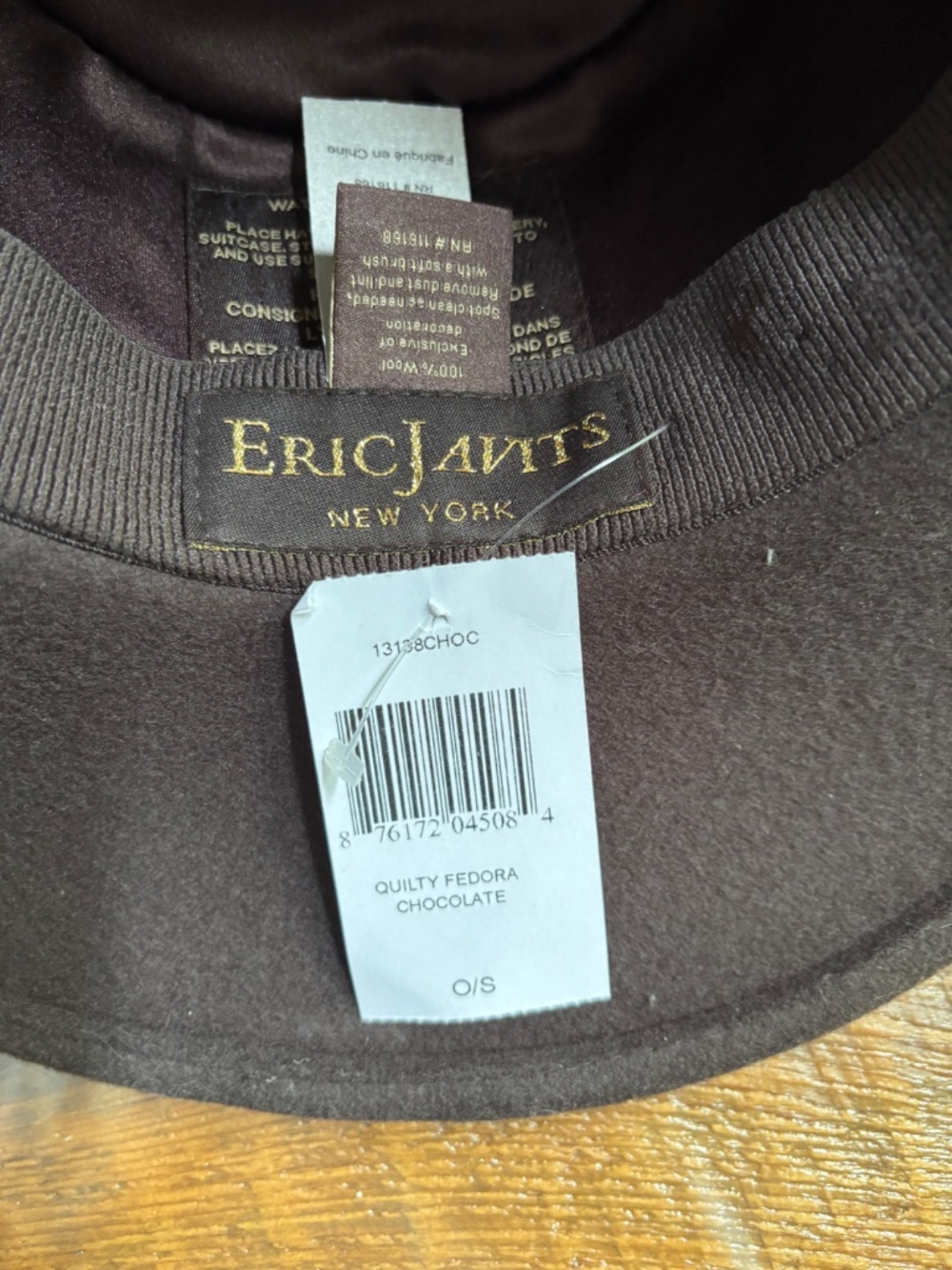 Eric Javits Quilty Fedora Hat, NWT - Picture 6 of 9